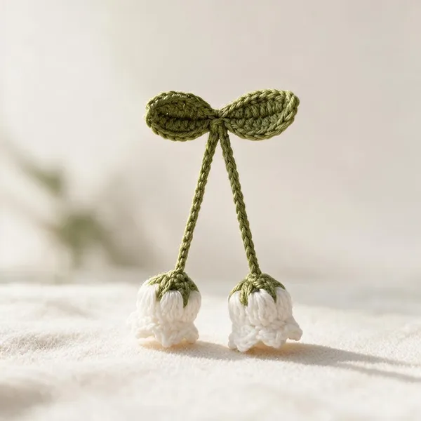 White_And_Green_Crochet_Yarn_Hair_Accessory_For_Women,_Hair_Styling,_Daily_Wear