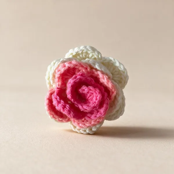 White_And_Pink_Crochet_Yarn_Hair_Clip_For_Girls,_Women,_Hair_Styling_Pack_Of_2