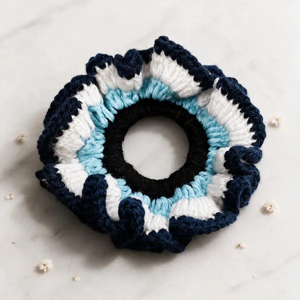Blue_Crochet_Yarn_Scrunchie_For_Women,_Hair_Styling,_Daily_Wear_Pack_Of_2