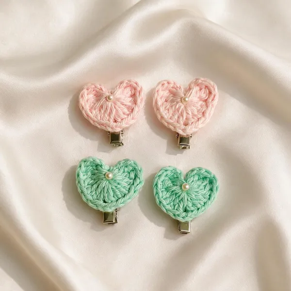 Mint_Green_Crochet_Yarn_Hair_Clips_For_Girls,_Hair_Styling,_Daily_Wear_Pack_Of_6