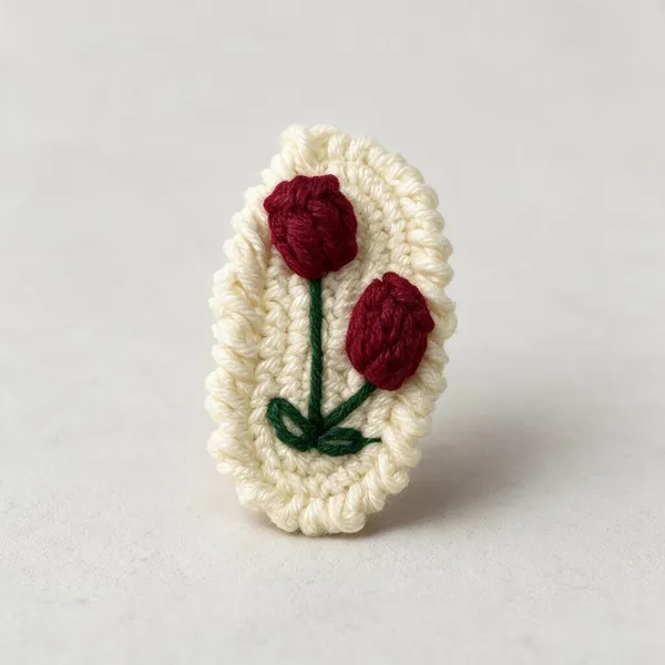 White_And_Red_And_Green_Crochet_Yarn_Hair_Clip_For_Women,_Hair_Styling,_Daily_Wear_Pack_Of_5