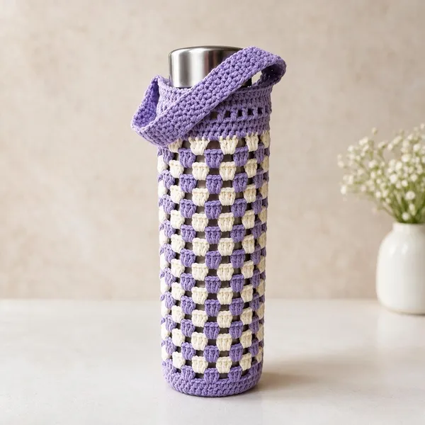 Lavender_Crochet_Yarn_Bottle_Holder_For_Home,_Travel,_Daily_Use