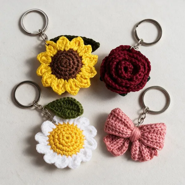 Multicolour_Crochet_Yarn_Keychain_Set_For_Gifting,_Bag_Accessories,_Decorative_Use_Pack_Of_6