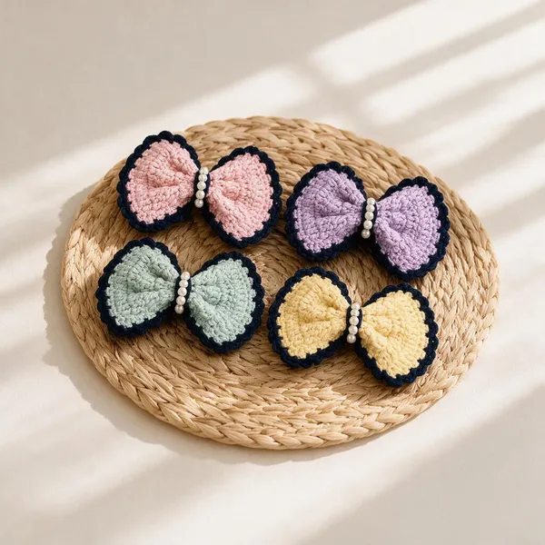Multicolour_Crochet_Yarn_Hair_Clips_For_Women,_Hair_Styling,_Daily_Wear_Pack_Of_4