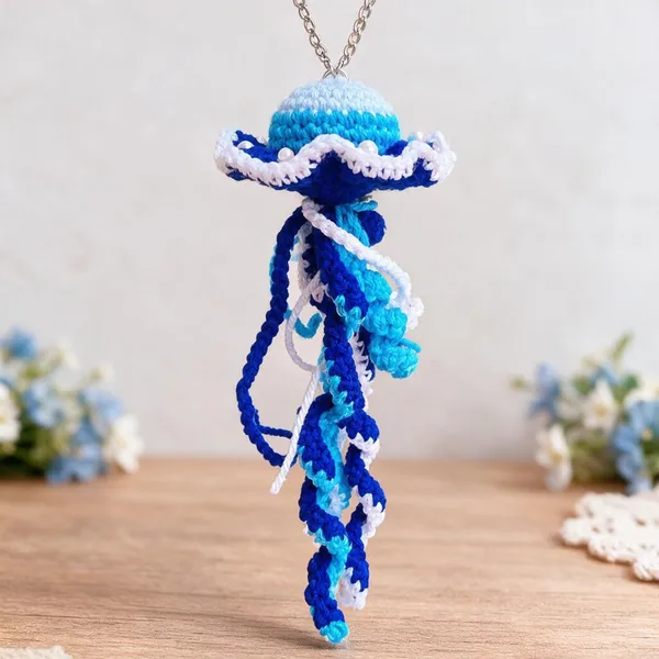 Blue_Crochet_Yarn_Keychain_For_Kids,_Gifting,_Bag_Accessories