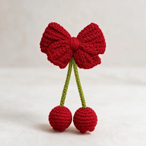 Red_And_Green_Crochet_Yarn_Hair_Accessory_For_Home_Decor,_Gifting,_Decorative_Use