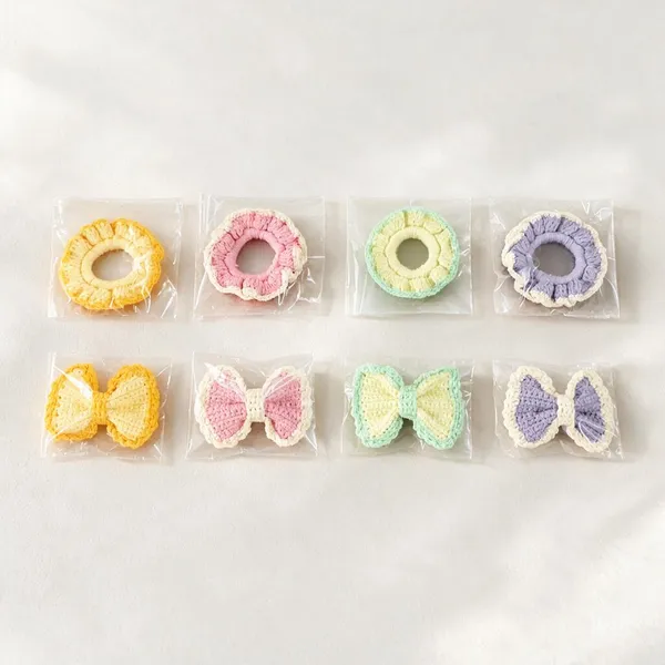 Multicolour_Crochet_Yarn_Hair_Bow_For_Girls,_Hair_Styling,_Daily_Wear_Pack_Of_2