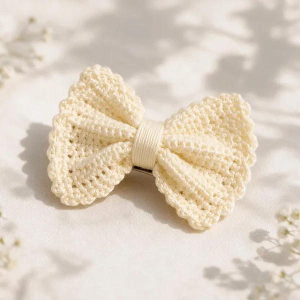 Cream_Crochet_Yarn_Hair_Clip_For_Women,_Hair_Styling,_Daily_Wear_Pack_Of_2