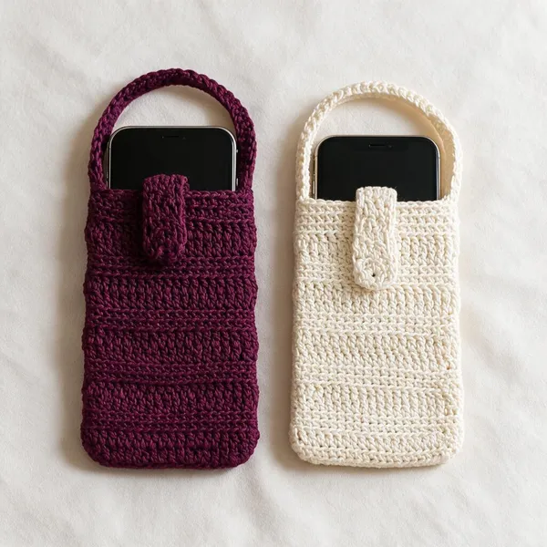 Violet_And_White_Crochet_Yarn_Phone_Pouch_For_Women,_Phone_Accessories,_Daily_Use_Pack_Of_2