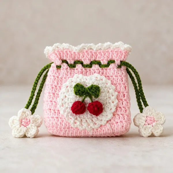 Multicolour_Crochet_Yarn_Drawstring_Pouch_For_Home_Decor,_Gifting,_Decorative_Use_Pack_Of_2