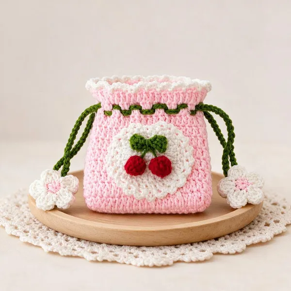 Multicolour_Crochet_Yarn_Earbud_Pouch_For_Girls,_School,_Daily_Use_Pack_Of_2