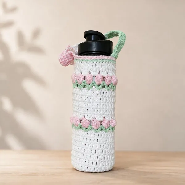 Multicolour_Crochet_Yarn_Water_Bottle_Sleeve_For_All_Ages,_Gifting,_Bag_Accessories