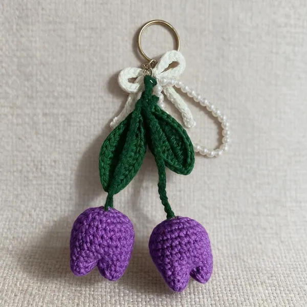 Purple_And_Green_And_White_Crochet_Yarn_Keychain_For_Girls,_Traditional_Wear,_Hijab_Styling