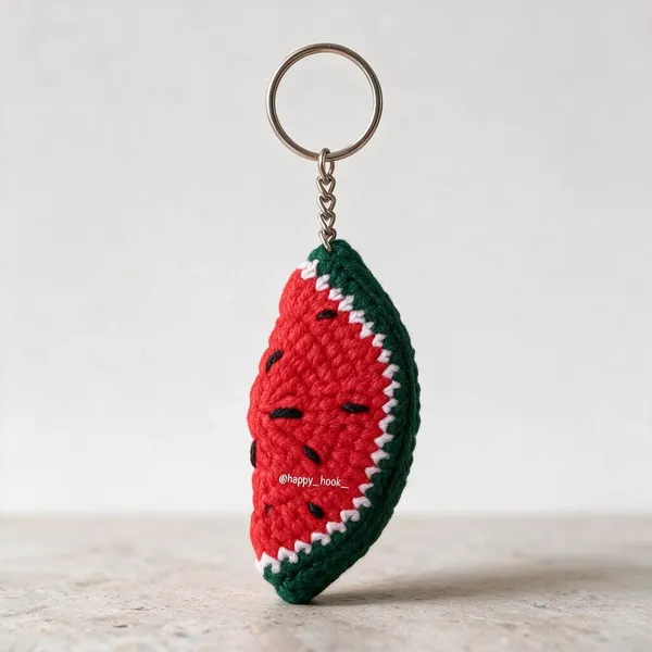 Red_And_Green_And_White_Crochet_Yarn_Keychain_For_Home_Decor,_Gifting,_Decorative_Use_Pack_Of_2
