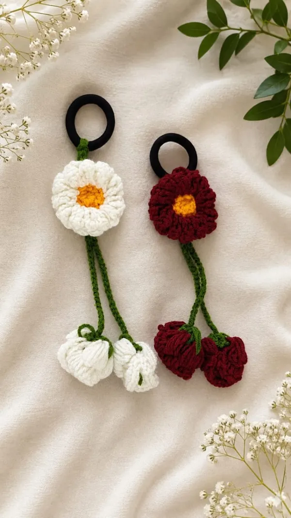 Multicolour_Crochet_Yarn_Hair_Ties_For_Girls,_Hair_Styling,_Daily_Wear_Pack_Of_2