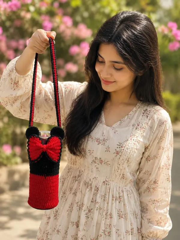 Red_And_Black_Crochet_Yarn_Bottle_Holder_For_Women,_Travel,_Daily_Use
