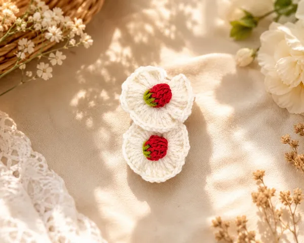 White_Crochet_Yarn_Hair_Clips_For_Girls,_Hair_Styling,_Daily_Wear_Pack_Of_4