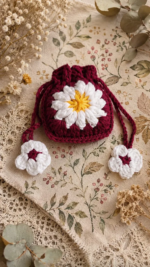 Red_And_White_Crochet_Yarn_Sling_Pouch_For_Women,_Fashion,_Daily_Wear_Pack_Of_2