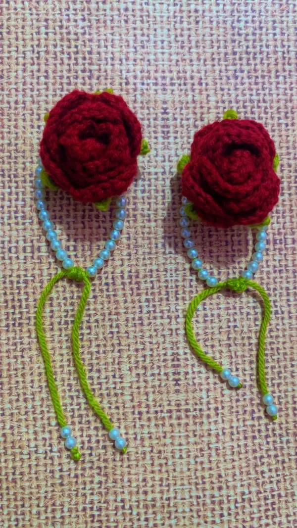 Red_Crochet_Yarn_Beaded_Bracelet_For_Women,_Gifting,_Traditional_Wear_Pack_Of_2