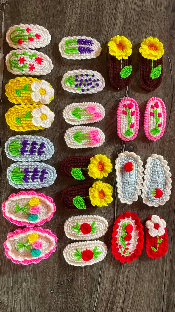 Multicolour_Crochet_Yarn_Hair_Clips_For_Women,_Hair_Styling,_Daily_Wear_Pack_Of_6
