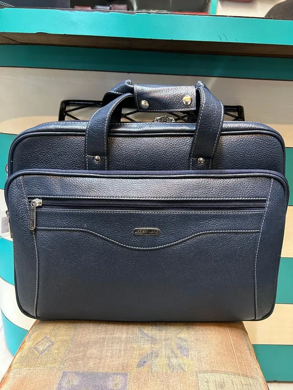 Navy_Leather_Textured_Structured_Briefcase_For_Men