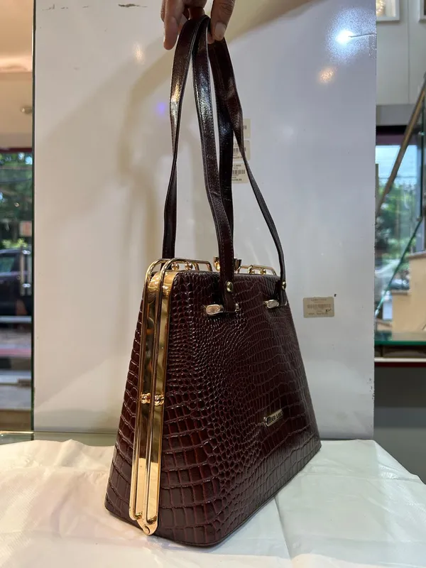 Brown_Crocodile_Textured_Leather_Structured_Handbag_For_Women