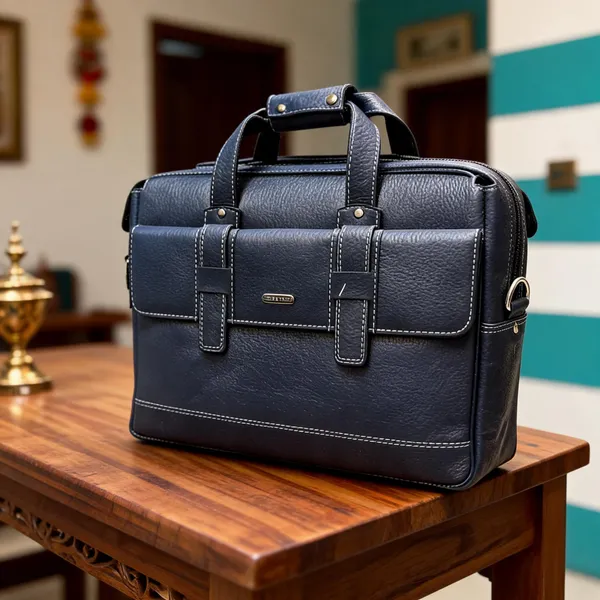 Navy_Leather_Textured_Structured_Briefcase_For_Men