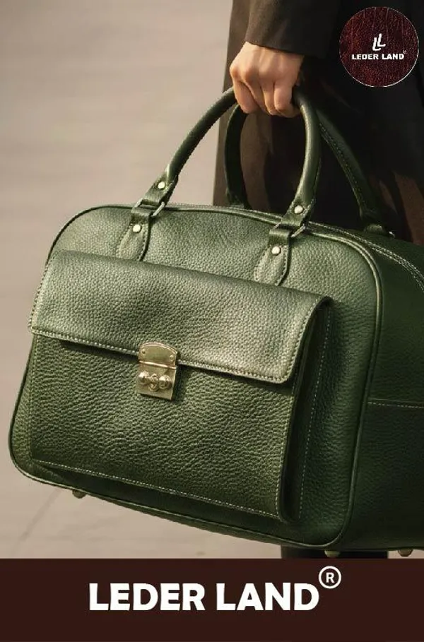 Green_Leather_Textured_Structured_Handbag_For_Women
