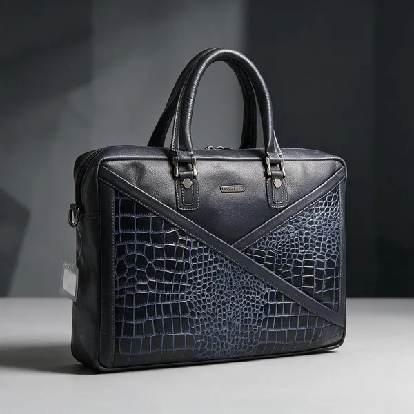 Black_Leather_Look_Crocodile_Textured_Briefcase_for_Men