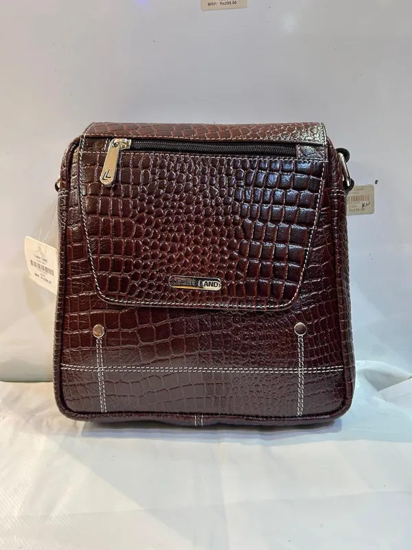 Brown_Textured_Leather_Crossbody_Sling_Bag_For_Men