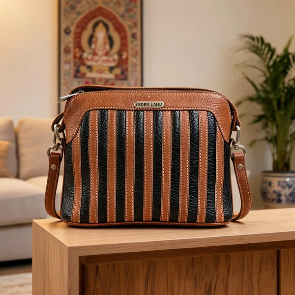 Brown_Textured_Leather_Crossbody_Sling_Bag_For_Women