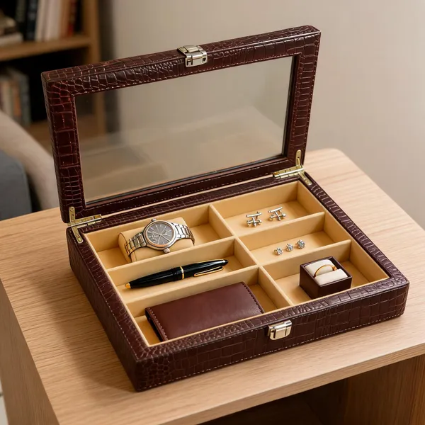Crocodile_Pattern_Leather_Glass_Lid_Storage_Box