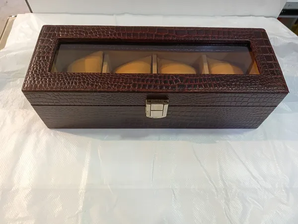 Leather_Crocodile_Textured_Watch_Storage_Box