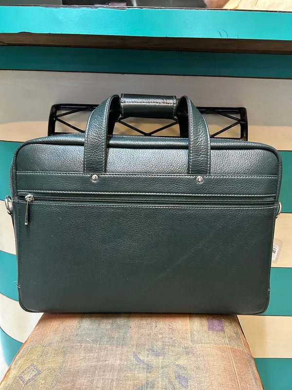 Green_Leather-Look_Structured_Briefcase_For_Men