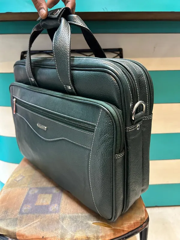 Green_Faux_Leather_Structured_Briefcase_For_Men