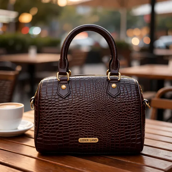 Brown_Embossed_Leather_Structured_Handbag_For_Women