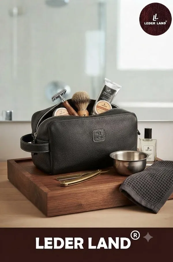 Black_Leather_Textured_Toiletry_Bag_For_Men