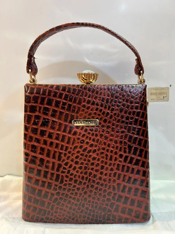 Brown_Crocodile_Textured_Leather_Structured_Handbag_For_Women