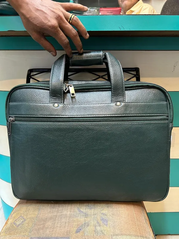 Green_Faux_Leather_Structured_Briefcase_For_Men