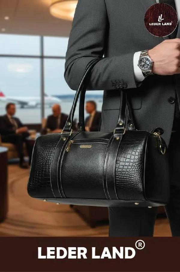 Black_Leather_Textured_Duffle_Bag_For_Men