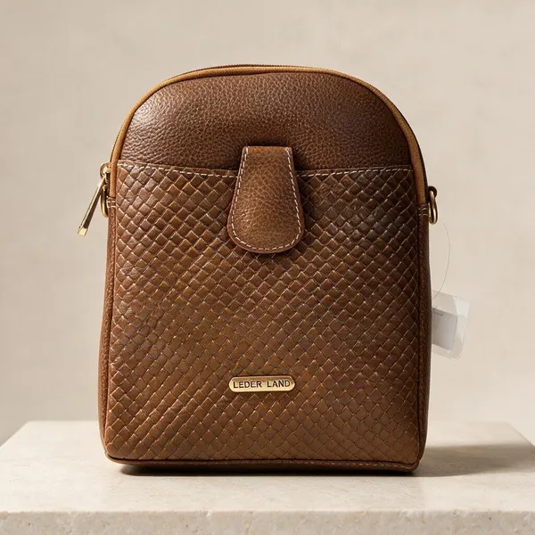 Brown_Textured_Sling_Backpack_For_Women
