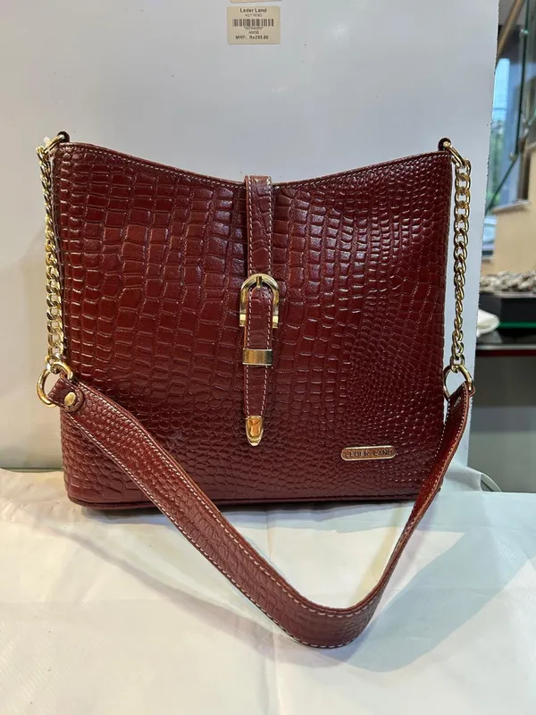 Brown_Textured_Leather_Shoulder_Bag_For_Women