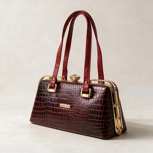 Burgundy_Textured_Structured_Handbag_for_Women