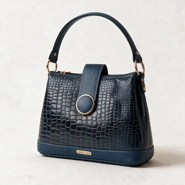 Navy_Crocodile_Embossed_Handbag_for_Women