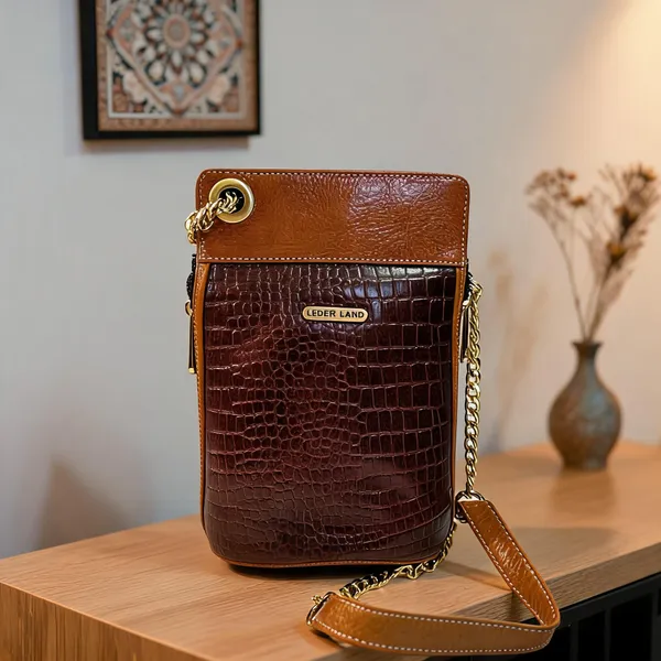 Brown_Textured_Leather_Crossbody_Sling_Bag_For_Women