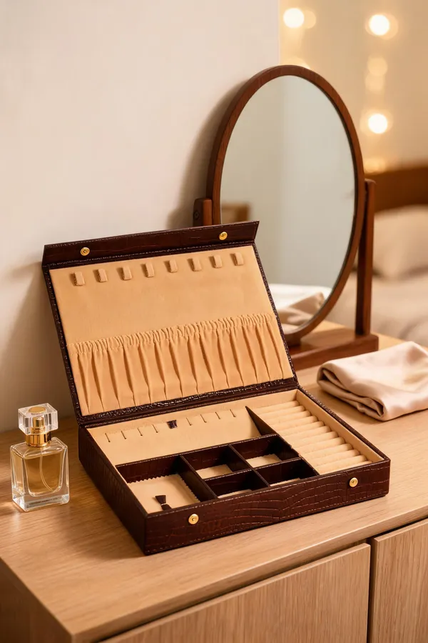 Brown_Leather_Crocodile_Pattern_Jewellery_Organizer_Box