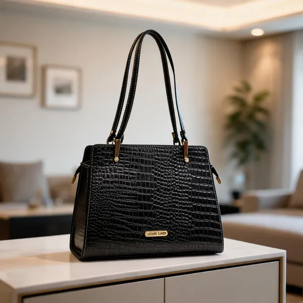 Black_Leather_Crocodile_Embossed_Tote_Bag_For_Women