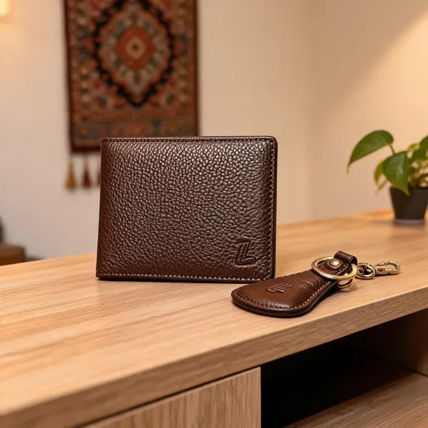 Brown_Leather_Wallet_&_Keychain_Set_For_Men