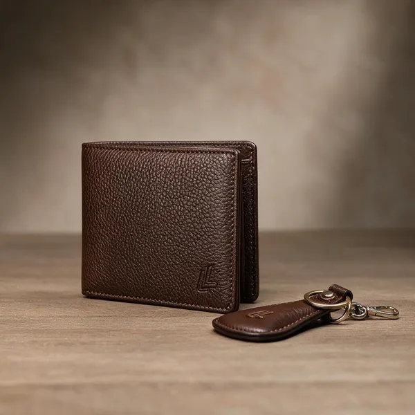 Brown_Leather_Wallet_&_Keychain_Set_For_Men