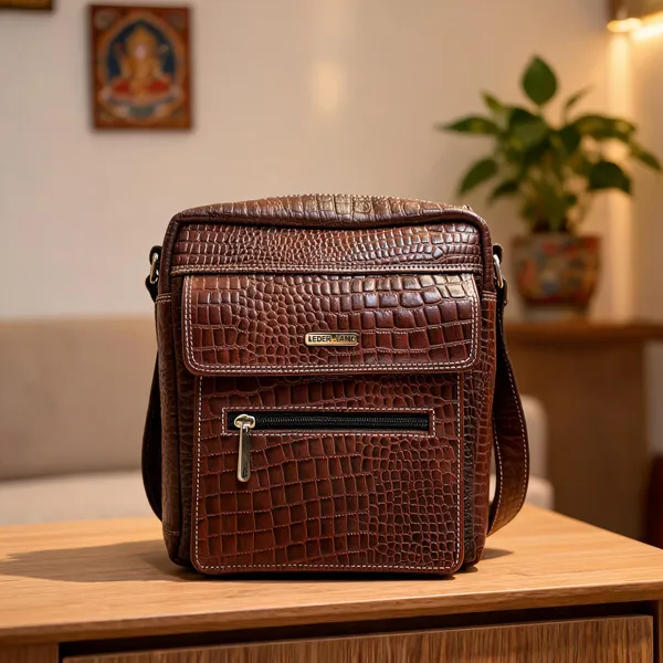 Brown_Textured_Leather_Crossbody_Sling_Bag_For_Men